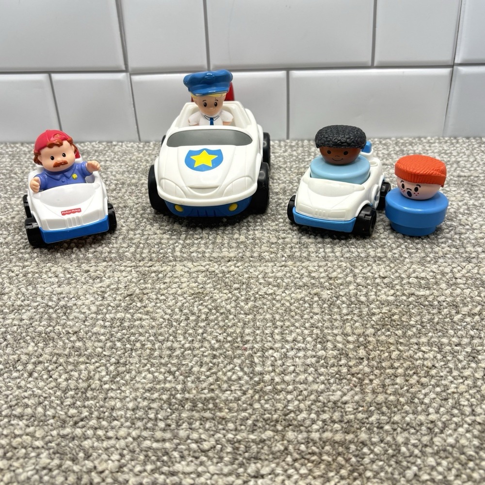 Fisher Price Little People Police Cars And People Collection Wheelies VTG People